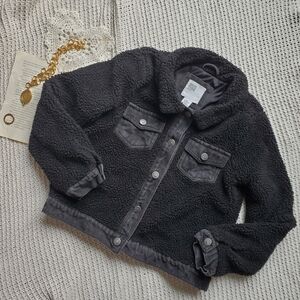 RSQ Black Sherpa Jean Jacket for Kids